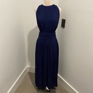 Chloe Gown Navy Blue Backless Women's S Made in Italy